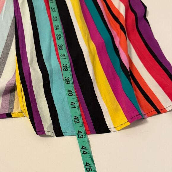 New York & Co Maxi Skirt Size L Dopamine Art Deco Striped Psychedelic - Picture 11 of 13